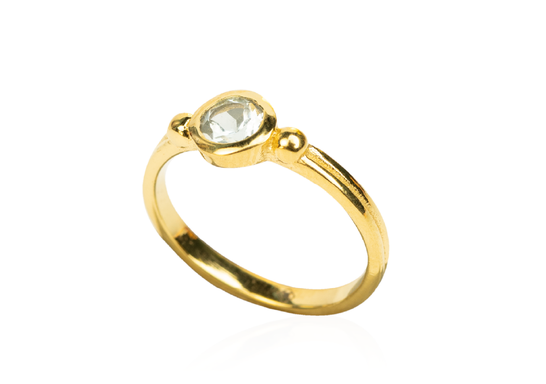 Blue Topaz Venus Ring